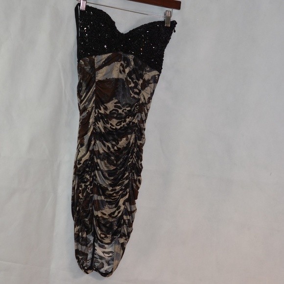 Beaded / Sequined Stretch, Rouched Body Con Dress SZ S Meishulanna - Picture 2 of 8